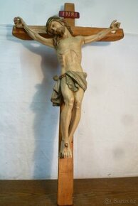 krucifix dřevěný kříž Ježíš na kříži - 1