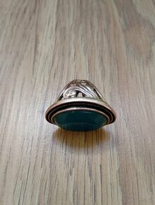 Starožitný prsten s modrým kamenem - stáří přes 130 let - 1