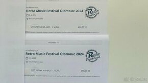 2 ks vstupenek Retro Music festival  Olomouc 2024