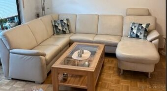 Kožená sedací souprava s úložným prostorem, 4436