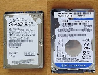 SSD 12GB a disky 2.5" 320GB a 500GB