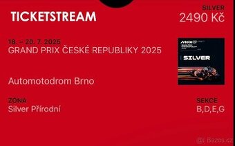 Vstupenky Siver Moto GP Brno