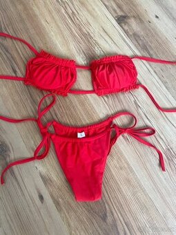 Dámské dvoudílné plavky červené, vel. S