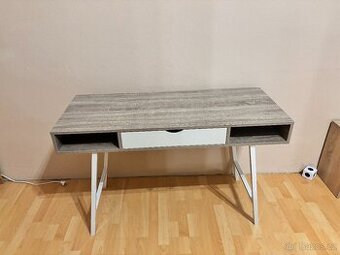 Psací stůl ABBETVED 48×120, světlý dub/bílá