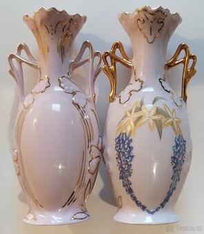 Zlacený, růžový porcelán Haas & Cžjžek