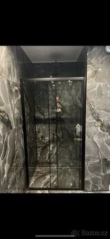 Sprchový kout POLYSAN – černý rám, kouřové dvojsklo, cca 100