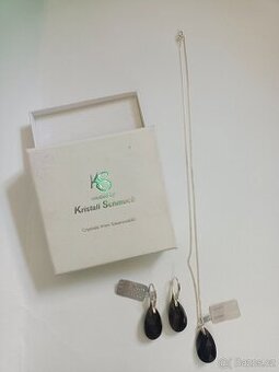 NOVÁ stříbrná sada řetízek s přívěskem, náušnice 925/1000