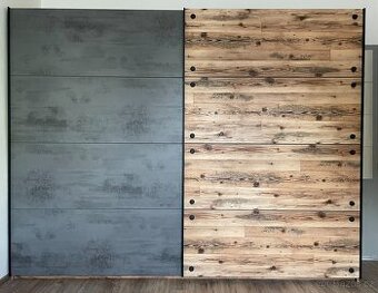 Velká šatní skříň + komoda v industriálním stylu