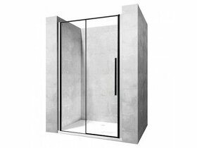 Rea - Sprchové dveře Solar - černá/transparentní - 130x195 c