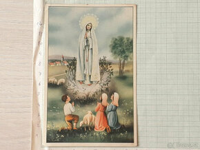 Fatima - Mariánské zjevení, prošlá pohlednice 1946 - 1