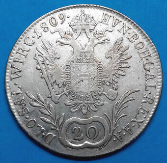 Stříbrná mince r. 1809 František II.