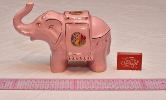 Slon z růžového porcelánu - 1