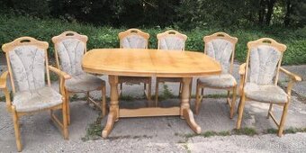 Rozkládací stůl+4židle+2židle s područkami