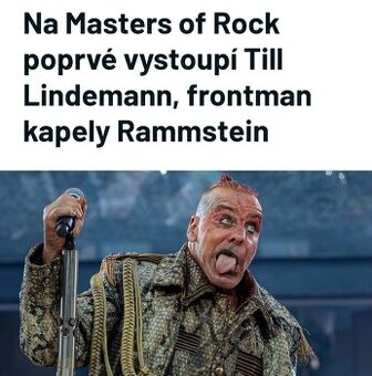 MASTERS OF ROCK VIZOVICE - prodám vstupenky na festival.
