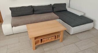 Sedací souprava ve tvaru L - rozkládací + stolek ZDARMA