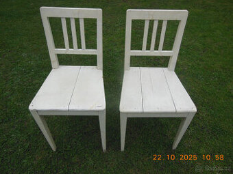staré židle 2ks bílé