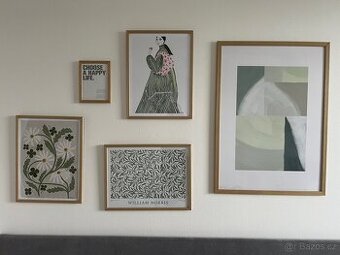 Sada obrazů/plakátů s rámy - nástěnná galerie Desenio