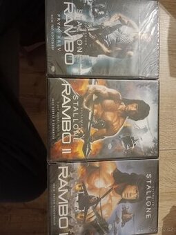 Prodám sadu 3× DVD RAMBO – vše nové, nerozbalené