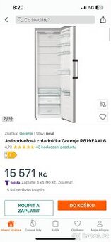 Prodám lednici Gorenje bez mrazáku