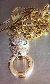 Zlatý řetízek s přívěskem Pantera