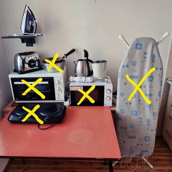 Topinkovač, varná konvice, tyčový mixér, žehlička