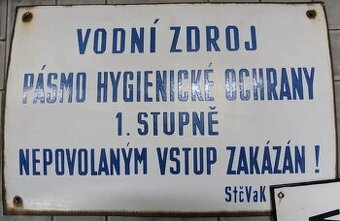 Stará plechová cedule, smalt. Dekorace na zeď