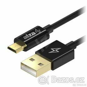 Micro USB - datový kabel - pozlacené konektory 1m černý