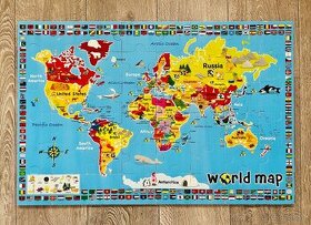 Pěnové puzzle - World Map 90x60cm ( 48 dílů ) PC: 495kč