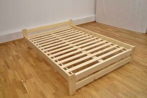 Nová postel 160x200 cm masiv borovice + rošt