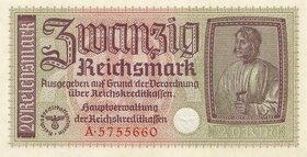 Obsazená válečná území Německem 20 Reichsmark 1939 ve sta - 1