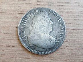Francie stříbro 1/2 Ecu 1693 král Ludvík XIV. stříbrná mince