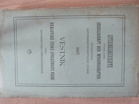 Věstník Královské české společnosti náuk 1907