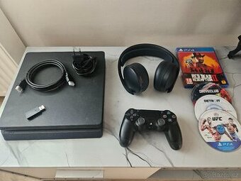 PS4 slim 500gb + Sony pulse sluchatka
