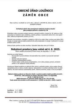 Pronájem prostor k podnikání - prodejna potravin