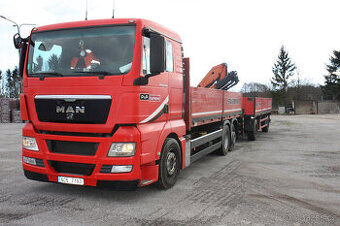 MAN TGX s hydraulickou rukou PALFINGER+vlek PANAV