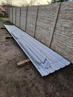NOVÉ nepoužité pozinkové trapézové plechy / 48m2 / + oplecho