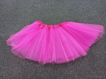 Tylová tutu sukně, délka 30 cm, cca 3-6 let, tmavě růžová