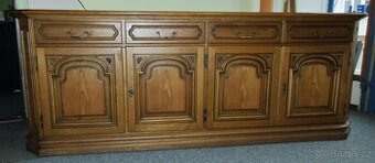 Komoda rustikální z masivu ( Dub ) - Výborný stav