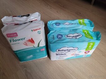 Dětské plenky 3 až 6 kg + poporodní vložky
