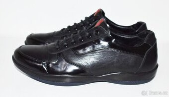 Černé kožené sneakers, zn. PRADA, vel. 42 - SLEVA