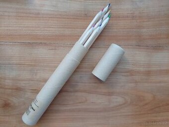 Nové dřevěné pastelky v tubě / v kartonovém penálu SLEVA