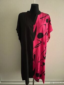 Hezké šaty nebo tunika-černo růžové vel.XXXL/52-54.