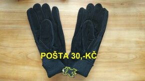 Nové pánské černé kožené rukavice - kůže - SLEVA 60%