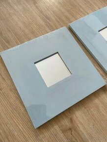Nový - Ikea 2x malý bílý obraz / zrcadlo Malma