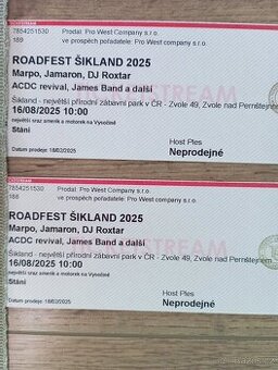 2x lístek na ROADFEST Šikland 2025