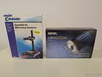 Stativ a mikroskopová kamera s LED osvětlením