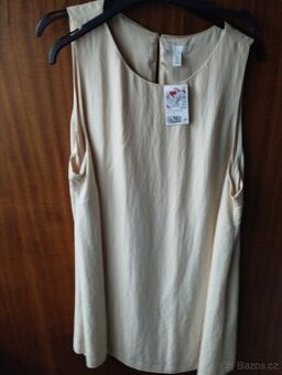 H&M,béžové nové šaty pouzdrove L,prsa 100 cm