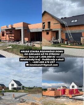 Hrubá stavba rodinného domu – Poděbrady a okolí