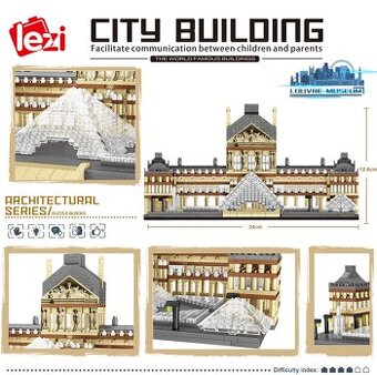 Stavebnice Lezi mikrokostky muzeum Louvre