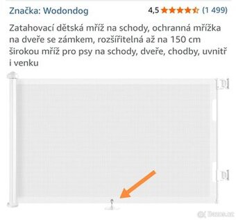 Schodišťová zábrana roleta pro děti a psy